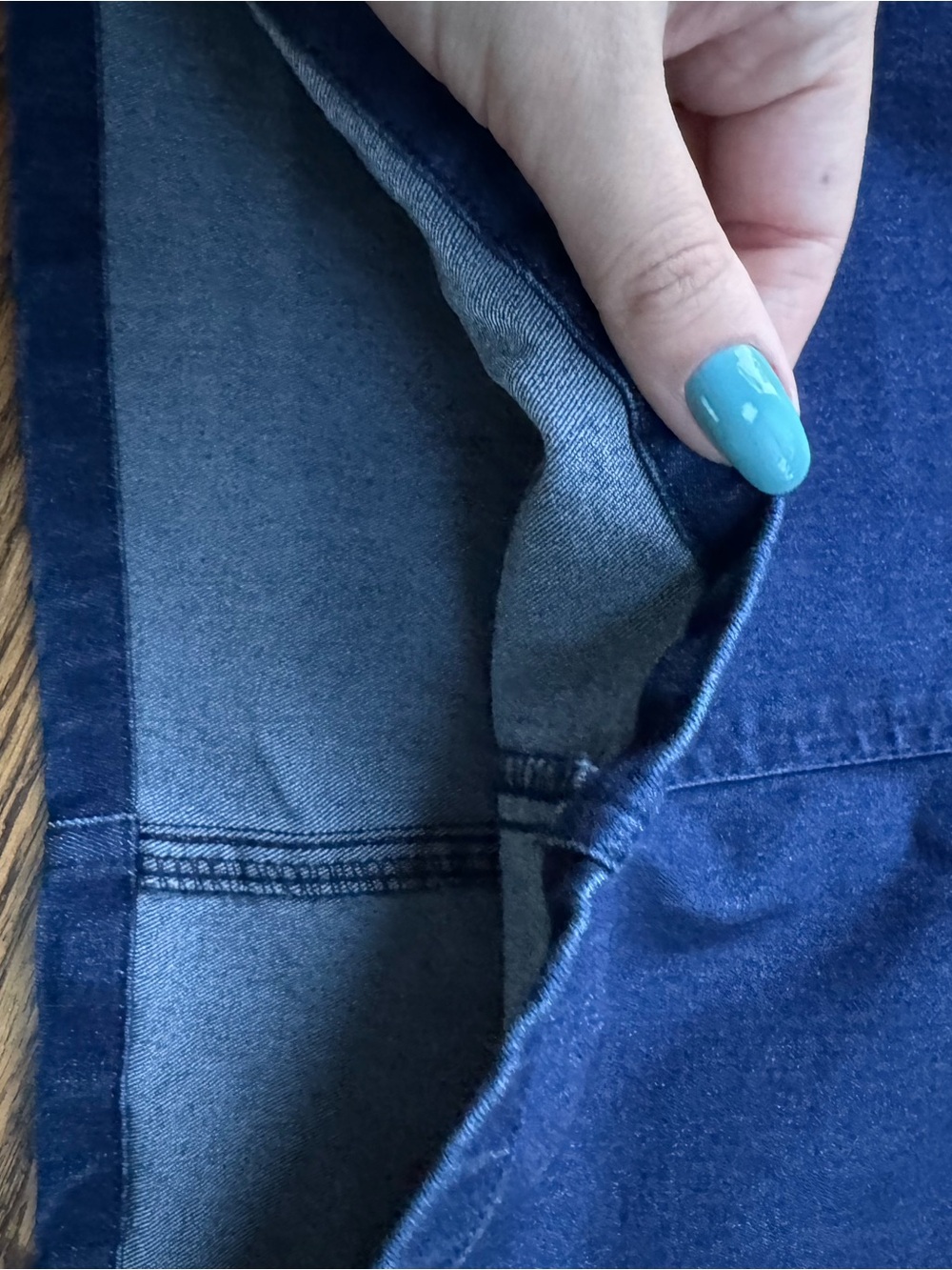 Women’s Navy Denim Lace-Up Skirt - Picture 5 of 5